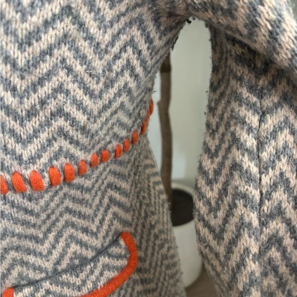 Sparrow Gray and Orange Wool Jacket - Picture 2 of 3